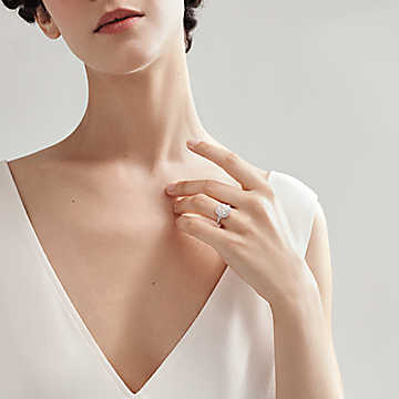 Tiffany double deals halo engagement ring
