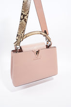 Load image into Gallery viewer, LOUIS VUITTON CAPUCINES MM MAGNOLIA PINK / PYTHON OR PINK STRAP TAURILLON LEATHER
