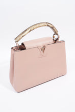 Load image into Gallery viewer, LOUIS VUITTON CAPUCINES MM MAGNOLIA PINK / PYTHON OR PINK STRAP TAURILLON LEATHER
