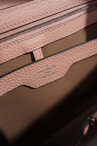 LOUIS VUITTON CAPUCINES MM MAGNOLIA PINK / PYTHON OR PINK STRAP TAURILLON LEATHER