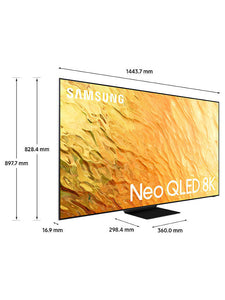 Samsung QE65QN800B (2022) Neo QLED HDR 2000 8K Ultra HD Smart TV, 65 inch with TVPlus/Freesat HD & Dolby Atmos, Sand Black