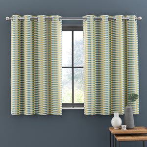 Elements Kansas Stripe Chartreuse Eyelet Curtains