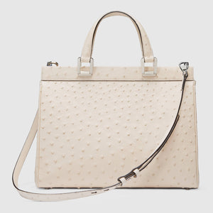 Gucci Zumi ostrich medium top handle bag