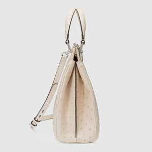 Gucci Zumi ostrich medium top handle bag