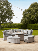 Load image into Gallery viewer, NEW Antibes Curved Modular Dining Set With Firepit
