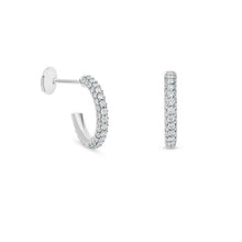 Load image into Gallery viewer, DB Classic three row hoop earrings in white gold
