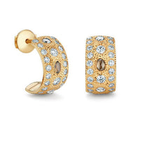 Load image into Gallery viewer, Talisman small hoop earrings in yellow gold
