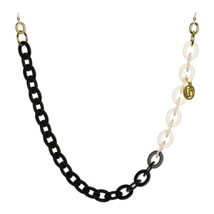 BLACK AND CREAM OVAL LINK ACETATE CHAIN
