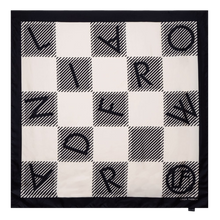 Load image into Gallery viewer, BLACK AND WHITE LOGO CHECK SCARF 135CM
