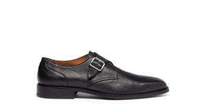 Luisetto Black  Calf leather Single Monk Shoes