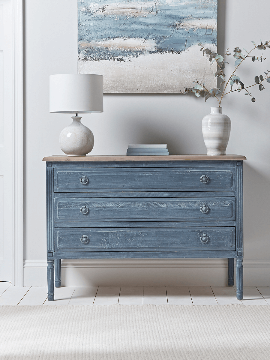 NEW Distressed Three Drawer Chest