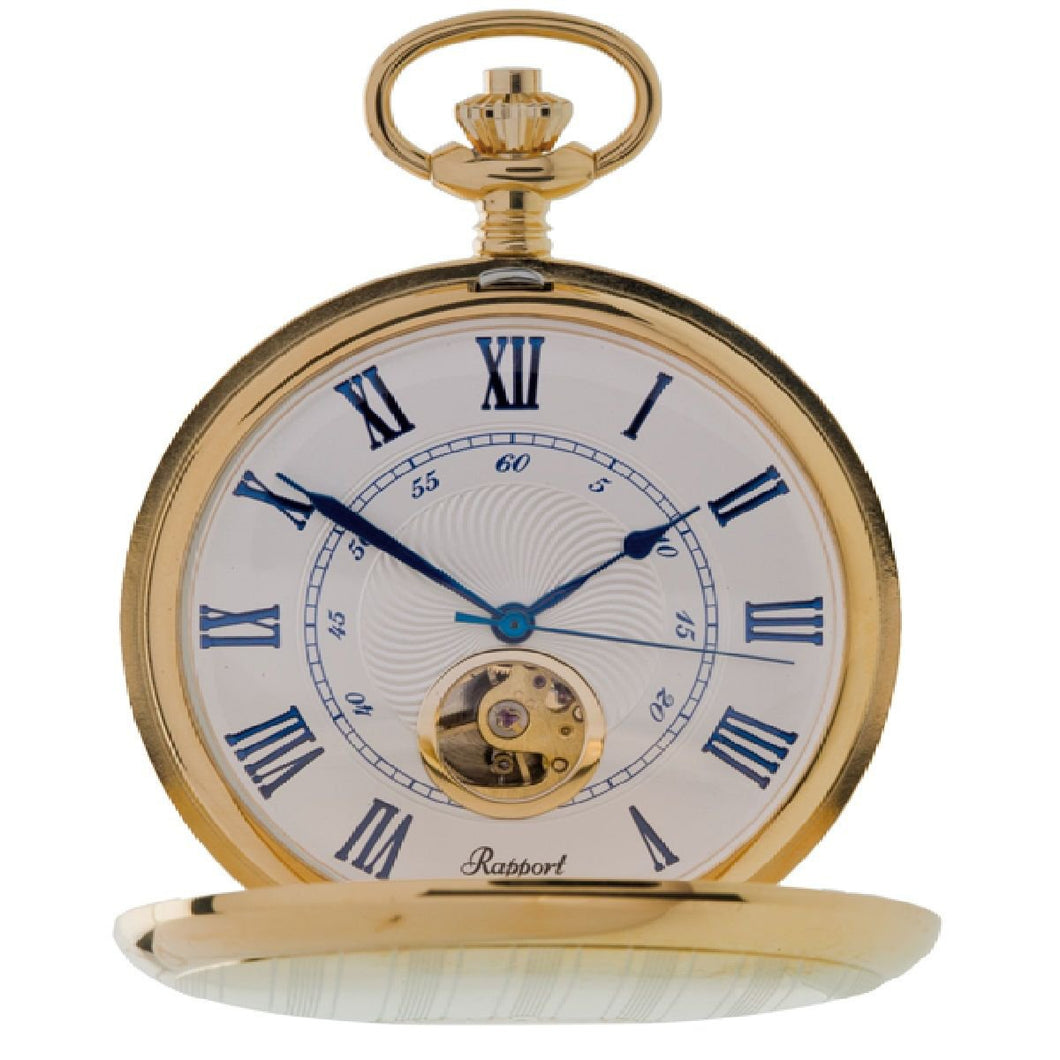 Rapport-Watch Accessories-Full Hunter Gold Plated Pocket Watch 52mm-Gold