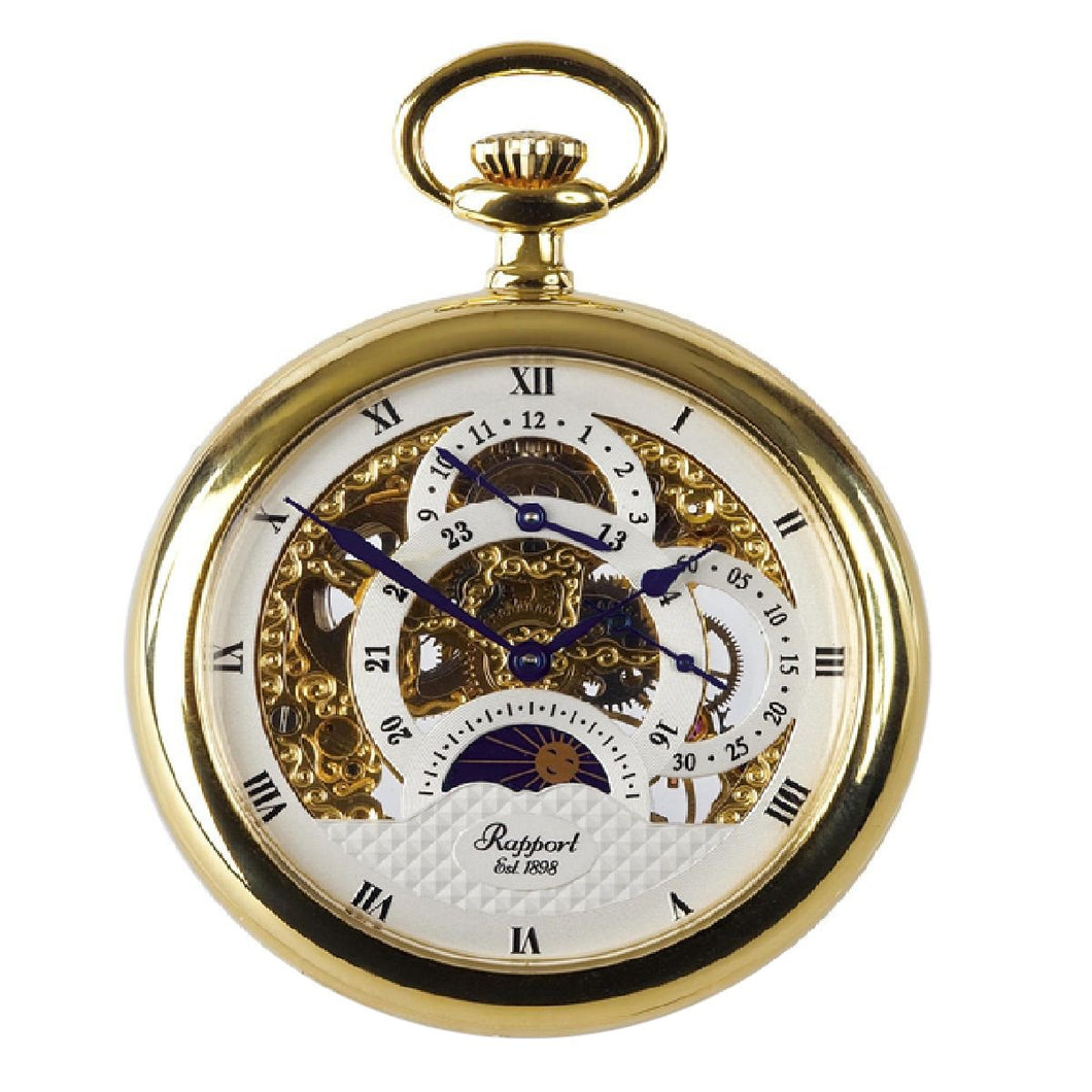 Rapport-Watch Accessories-Open Face Gold Plated Pocket Watch-