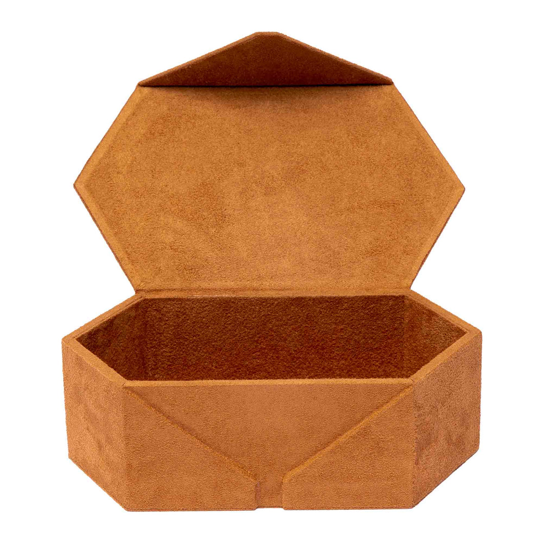 Rapport--Tangram Brown Suede Accessory Box-