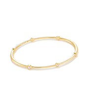 Load image into Gallery viewer, Audrey 14k Yellow Gold Bangle Bracelet in White Diamonds
