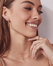 Load image into Gallery viewer, Audrey 14k Yellow Gold Hoop Earrings in White Diamond
