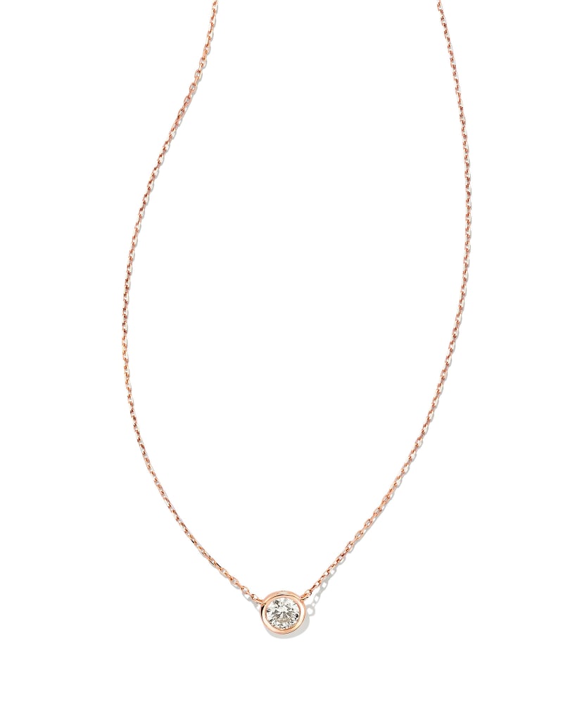 Audrey 14k Rose Gold Pendant Necklace in White Diamond, .25ct