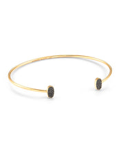 Load image into Gallery viewer, Marisa 14k Yellow Gold Cuff Bracelet in Black Diamond
