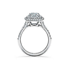 Load image into Gallery viewer, Tiffany Soleste Cushion-cut Double Halo Engagement Ring with a Diamond Platinum Band
